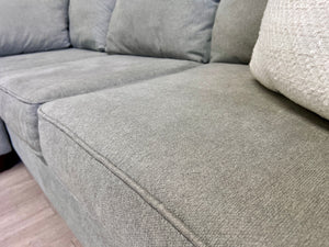 FREE DELIVERY! 🚚 - Raymour & Flanagan “Daine” Gray Modern U Sectional Couch with Cuddle Corner