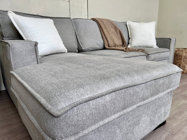 FREE DELIVERY! 🚚 - Bob’s Furniture “Playscape” Light Gray Modular Modern Sleeper Sectional Couch with Storage Chaise