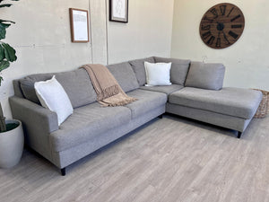FREE DELIVERY! 🚚 - Gray MCM Deep-Seated Sectional Couch with Chaise