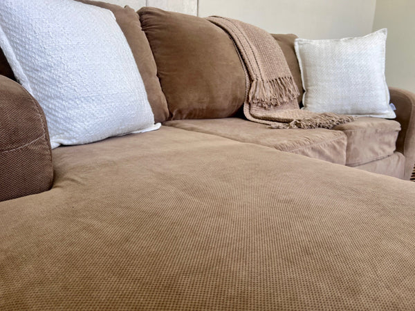 FREE DELIVERY! 🚚 - Golden Brown Modern Sectional Couch with Reversible Chaise