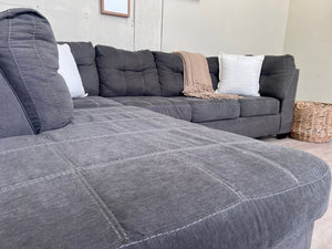 WE DELIVER! 🚚 - Ashley’s Furniture Gray Modern Tufted Sectional Couch with Chaise