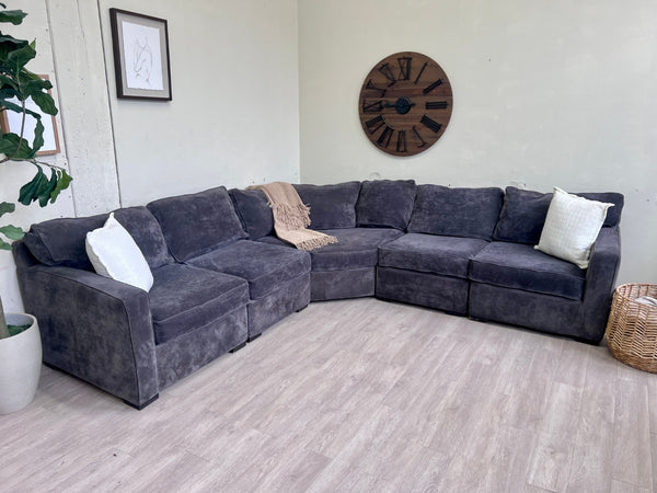 WE DELIVER! 🚚 - Jonathan Louis Blueish Gray Modular Microfiber Deep-Seated L Sectional Couch