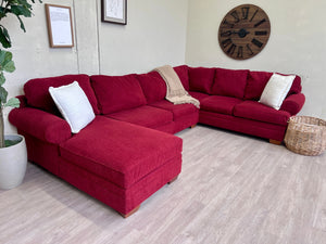 WE DELIVER! 🚚 - Jordan’s Bauhaus Red Modern U Sectional Couch with Chaise