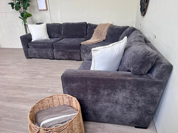 WE DELIVER! 🚚 - Jonathan Louis Blueish Gray Modular Microfiber Deep-Seated L Sectional Couch