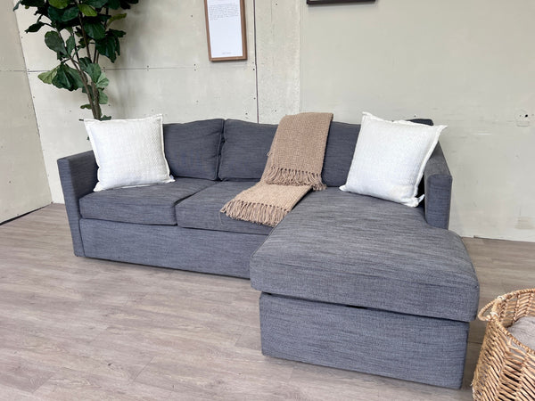 WE DELIVER! 🚚 - West Elm “Harris” Blueish Gray Modern L Sectional Couch with Reversible Chaise