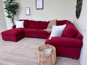 WE DELIVER! 🚚 - Jordan’s Bauhaus Red Modern U Sectional Couch with Chaise