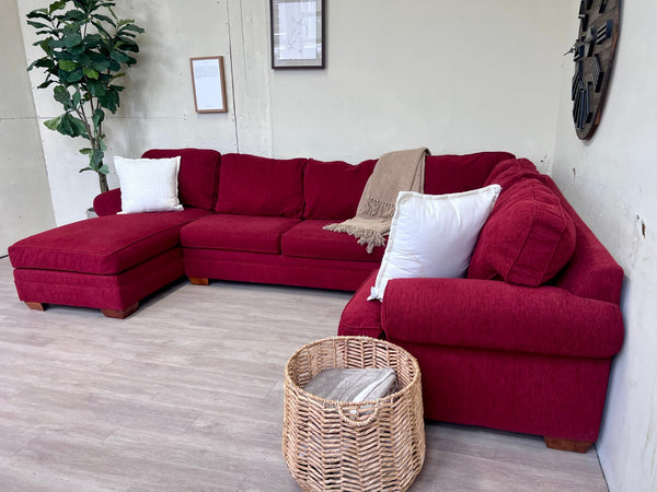 WE DELIVER! 🚚 - Jordan’s Bauhaus Red Modern U Sectional Couch with Chaise