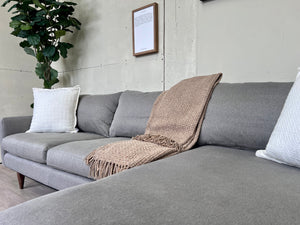 WE DELIVER! 🚚 - Room & Board “Jasper” Gray MCM L Sectional Couch with Chaise