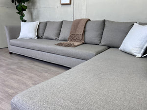 WE DELIVER! 🚚 - Italian Flexform "Victor" Light Gray Deep-Seated L Sectional Couch with Chaise