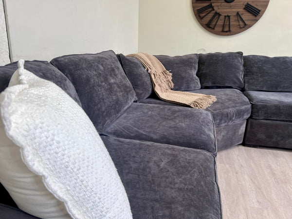 WE DELIVER! 🚚 - Jonathan Louis Blueish Gray Modular Microfiber Deep-Seated L Sectional Couch