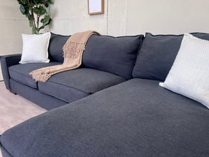 WE DELIVER! 🚚 - Ashley’s Furniture Charcoal Gray Modern Deep-Seated L Sectional Couch with Chaise