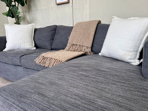 WE DELIVER! 🚚 - West Elm “Harris” Blueish Gray Modern L Sectional Couch with Reversible Chaise