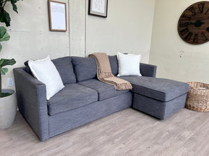 WE DELIVER! 🚚 - West Elm “Harris” Blueish Gray Modern L Sectional Couch with Reversible Chaise