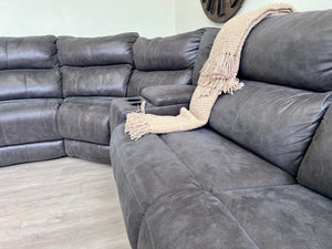 WE DELIVER! 🚚 - Gray Microfiber Reclining Modular L Sectional Couch