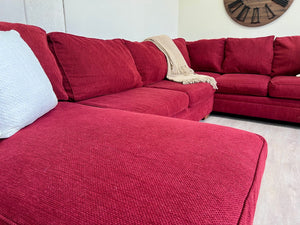 WE DELIVER! 🚚 - Jordan’s Bauhaus Red Modern U Sectional Couch with Chaise