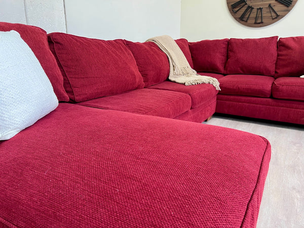 WE DELIVER! 🚚 - Jordan’s Bauhaus Red Modern U Sectional Couch with Chaise