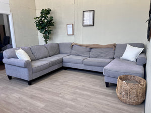 WE DELIVER! 🚚 - Boston Interiors Light Gray Modern U Sectional Couch with Chaise - The Cozy Collection