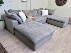 WE DELIVER! 🚚 - Bob’s Furniture “Dream” Cloud Gray Deep-Seated Modern Modular U Sectional Couch
