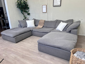 WE DELIVER! 🚚 - Bob’s Furniture “Dream” Cloud Gray Deep-Seated Modern Modular U Sectional Couch
