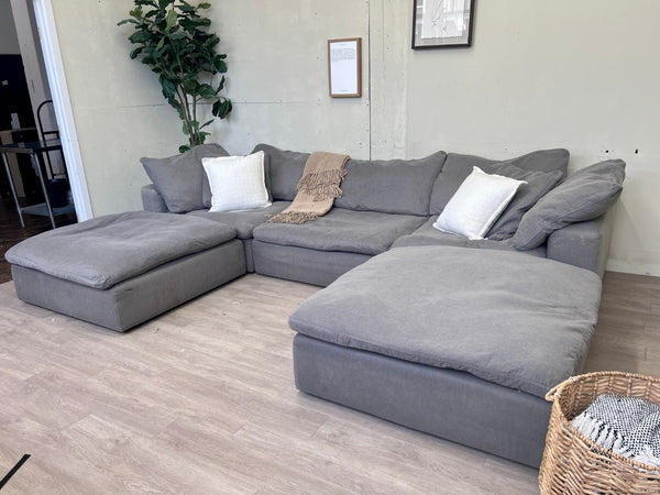 WE DELIVER! 🚚 - Bob’s Furniture “Dream” Cloud Gray Deep-Seated Modern Modular U Sectional Couch