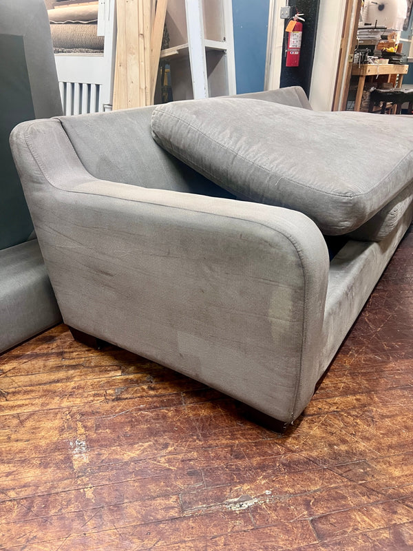 MaxHome Gray Modern Microfiber L Sectional Couch with Reversible Chaise