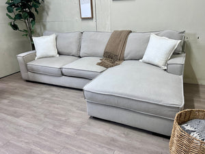 Eggshell Modern Deep-Seated L Sectional Couch with Chaise