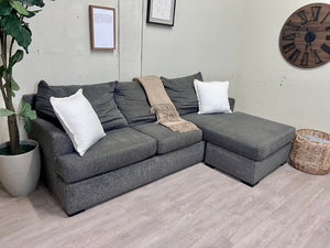 Broyhill Gray Modern Deep-Seated L Sectional Couch with Reversible Chaise