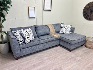 Gray Modern L Sectional Couch with Chaise