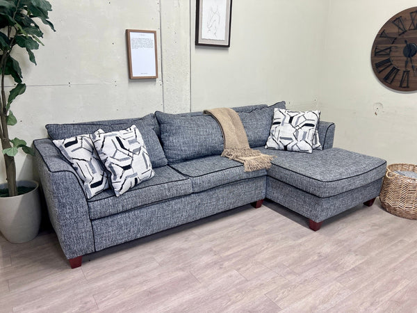Gray Modern L Sectional Couch with Chaise