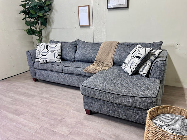 Gray Modern L Sectional Couch with Chaise