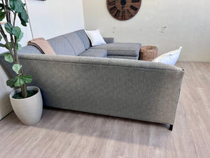 Rowe Furniture Blueish Gray Modern 3pc U Sectional Couch with Chaise