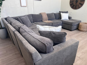 Macy's "Radley" Gray Modern 5pc U Sectional Couch with Chaise