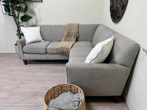 Gray MCM 2pc L Sectional Couch