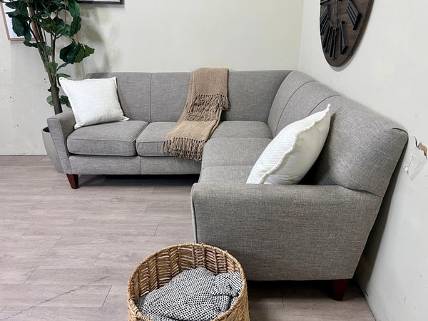 Gray MCM 2pc L Sectional Couch