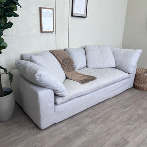 Restoration Hardware "Cloud Bench-Cushion" Eggshell Deep-Seated Love Seat Sofa Couch