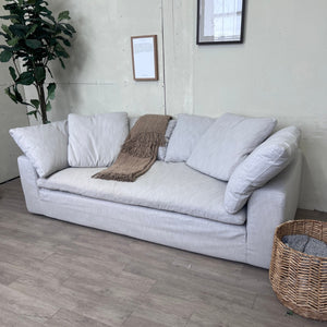 Restoration Hardware "Cloud Bench-Cushion" Eggshell Deep-Seated Love Seat Sofa Couch