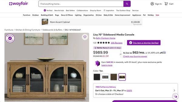 Lixy 70'' Sideboard Media Console