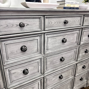 Picket House Furnishings Brookstone 15-Drawer Mansion Chest in Aged Grey