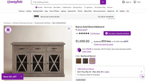 Bianca Solid Wood Sideboard