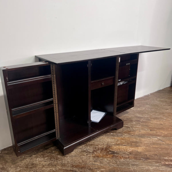 Rustic Hardwood Wine Console