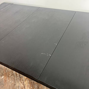 13-piece Modern Dining Table Set a Rectangular Kitchen Table and 12 Black Linen Fabric Dining Chair, Wire Brushed Black