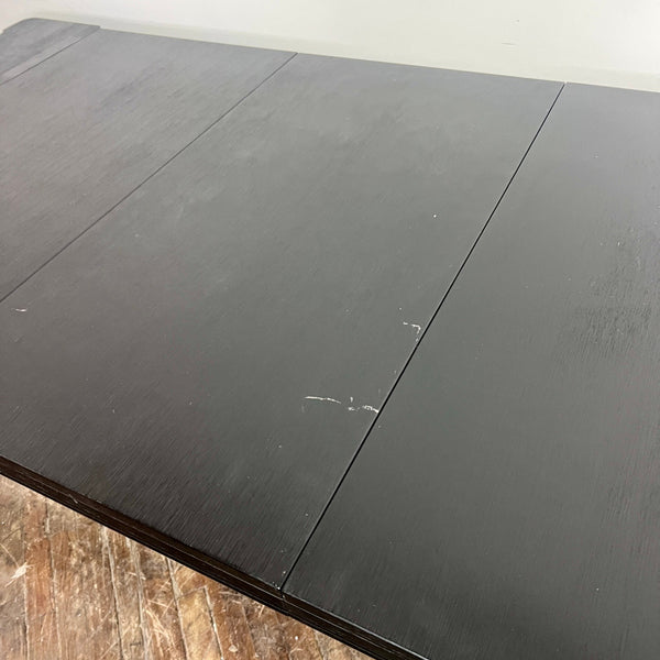 13-piece Modern Dining Table Set a Rectangular Kitchen Table and 12 Black Linen Fabric Dining Chair, Wire Brushed Black