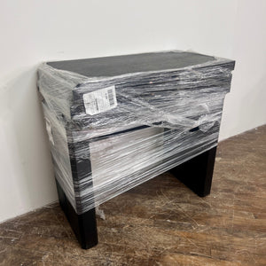 13-piece Modern Dining Table Set a Rectangular Kitchen Table and 12 Black Linen Fabric Dining Chair, Wire Brushed Black