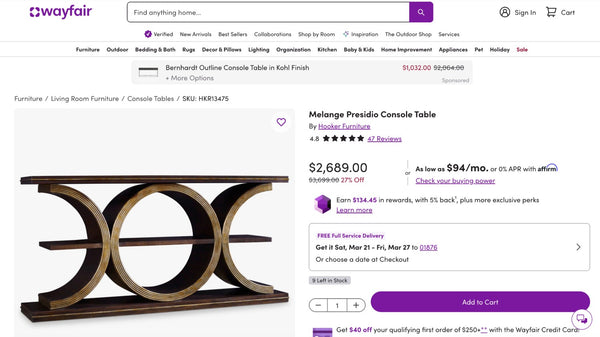 "Melange Presidio" Console Table