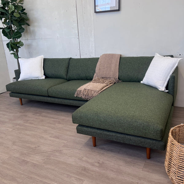 112" Right Sectional - Forest Green