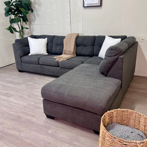 Ashley’s Furniture "Marleton" Gray Modern 2pc L Sectional Couch with Chaise