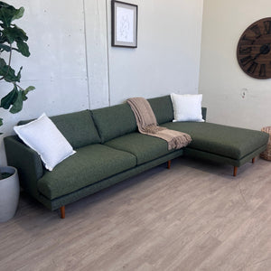 112" Right Sectional - Forest Green