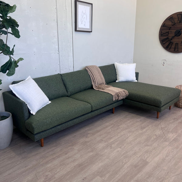 112" Right Sectional - Forest Green