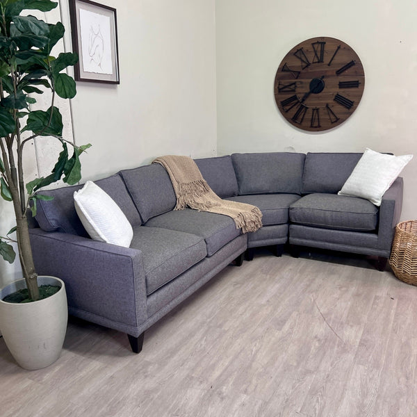 Rowe Furniture Gray MCM 3pc L Sectional Couch