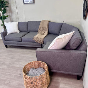 Rowe Furniture Gray MCM 3pc L Sectional Couch